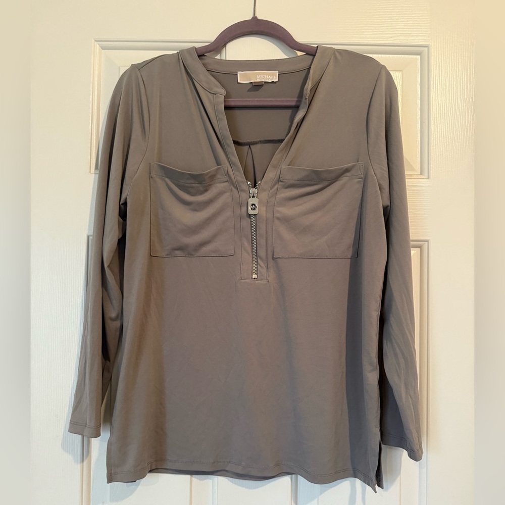 Michael Kors Gray Long Sleeve Women's Top